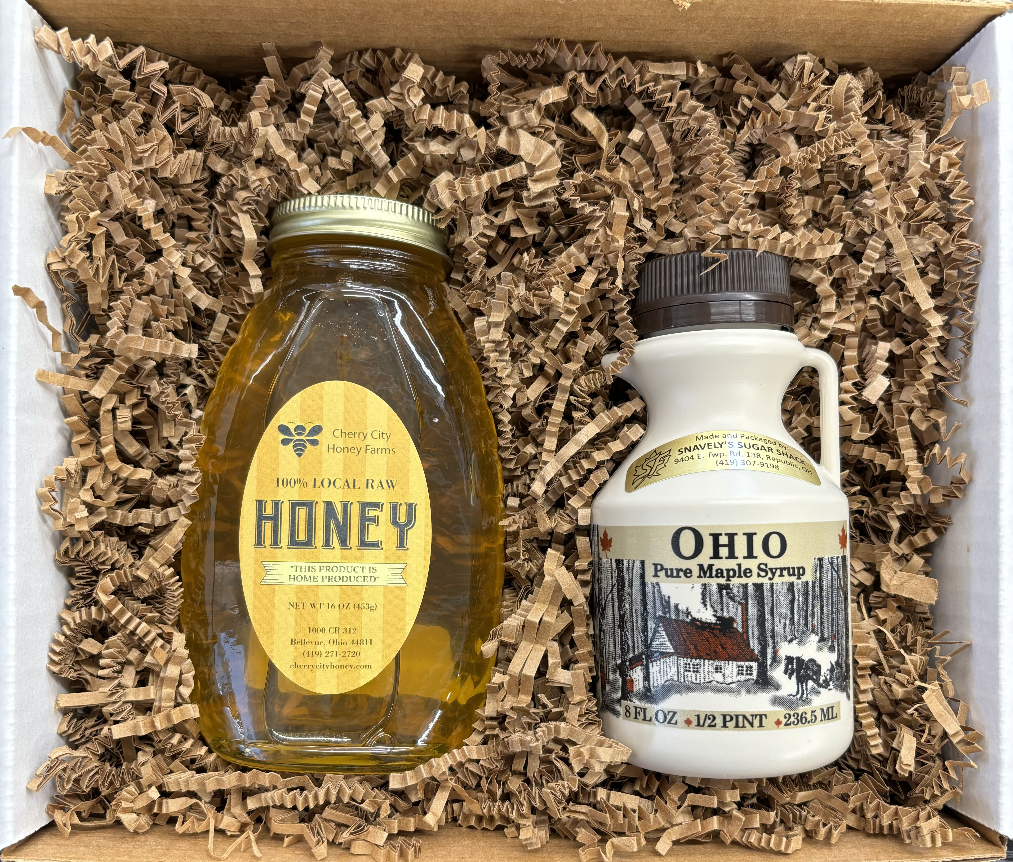 Local Gourmet Gift Box – Pure Honey and Maple Syrup